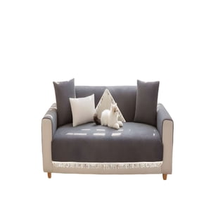 Genérico - Funda Para Sofa De 5 Piezas Con Flecos Gris