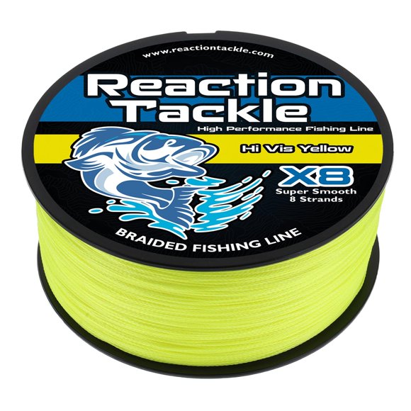 Línea de Pesca Trenzada Reaction Tackle X8 Amarillo de Alta Visibilidad 36 kg 457 m