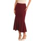 thumbnail image 4 of Falda Midi de Cóctel con Volantes en el Dobladillo de Encaje Floral para Mujer INSPIRE CHIC S Rojo Vino, 4 of 6