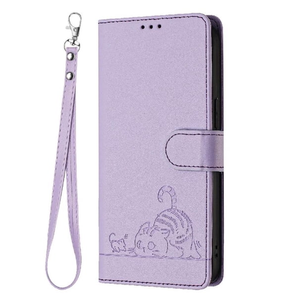 Funda tipo cartera FOXDOCK para Motorola Moto G Stylus 2023 4G con soporte, ranuras, RFID, diseño de gato