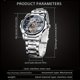 thumbnail image 2 of Reloj Automático de Hombre de Acero Inoxidable Tourbillion - Diseño Hueco de Precisión con Pantalla Luminosa de Visión Nocturna, Reloj de Pulsera Elegante para Hombre Conscientes de la Moda, 2 of 13