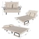 thumbnail image 2 of 46" Wide Folding Sofa Bed 5-in-1 Convertible Chair for Two - 5-Position Adjustable Backrest with Pillow, Space-Saving Sleeper for Living Room, Bedroom & Office (71.6"W x 46"D)(White), 2 of 3
