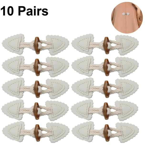 Hebillas de cuero para coser con botón de cuerno de resina para 10 pares Hebilla de cinturón de abrigo