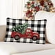 thumbnail image 4 of Fundas de almohada navideñas de 12 x 20 cm, diseño de camión a cuadros estilo búfalo, árbol de Navidad, cojines decorativos, decoración de fiestas navideñas, funda de cojín roja para sofá de casa, 4 of 7