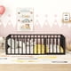 thumbnail image 2 of Twin Size Metal Floor Bed Frame with Fence and Door, Black, 2 of 3