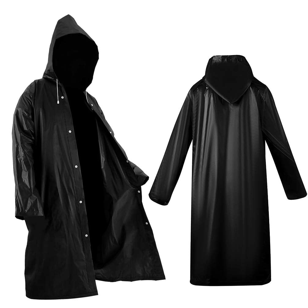 Chaqueta Impermeable Negra Reutilizable Rain Ponchos Roctee Para Adultos
