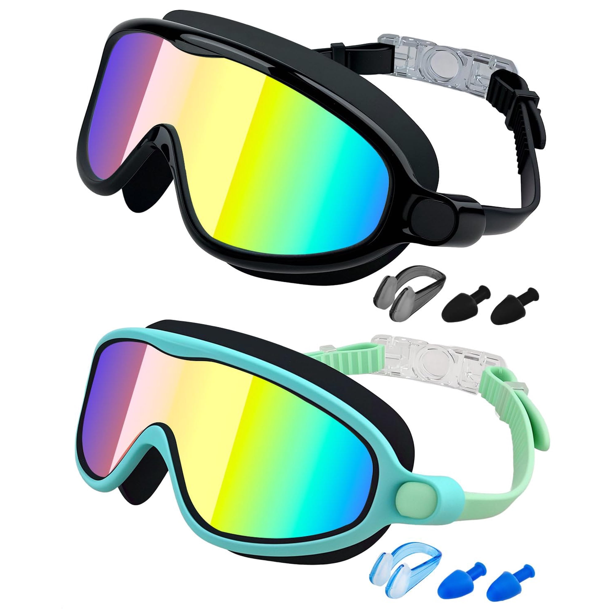 Gafas De Natación Rantizon Para Niños Con Visión Amplia, De 3 A 15 Años, Paquete De 2