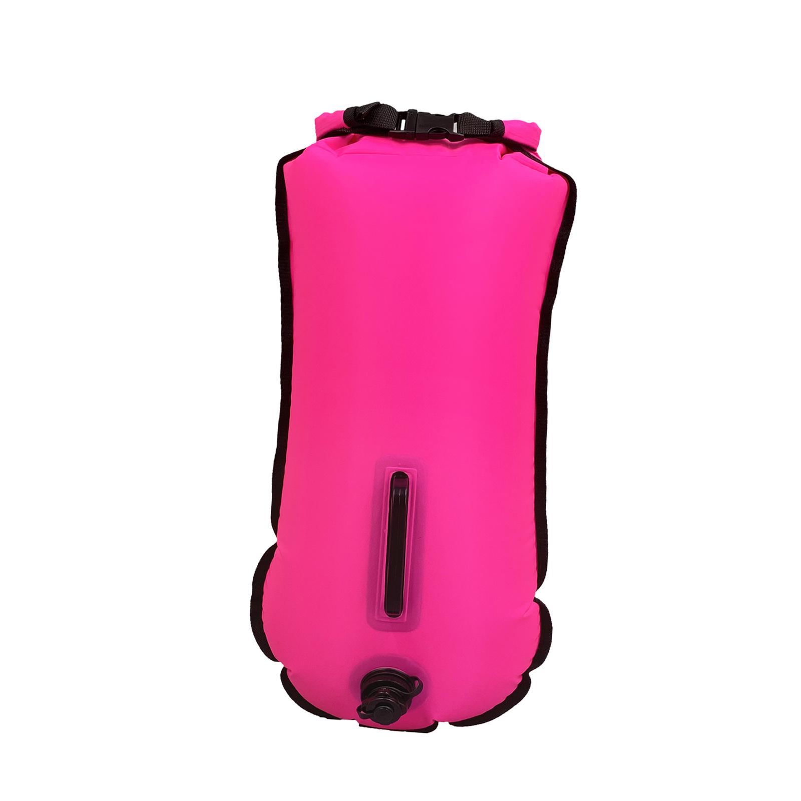 Magideal - Bolsa Impermeable Para Equipo De Natación De 28 L Con Boya De Natación Y Bolsa Seca De Pvc De Colores Brillantes Para Adultos Rosa Roja