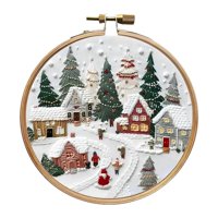 Bothyi - Kit De Inicio De Bordado Navideño, Pintura Decorativa, Punto De Cruz Para Adultos, Pueblo