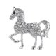 thumbnail image 1 of La moda de las mujeres de cristal de aleación de diamantes de imitación animal caballo broche pines plata, 1 of 3