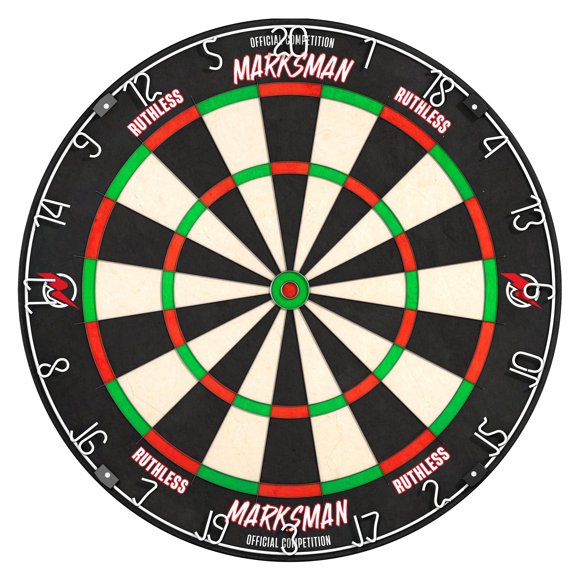 Tablero de dardos RUTHLESS Marksman 45 cm ultra‑delgado de sisal