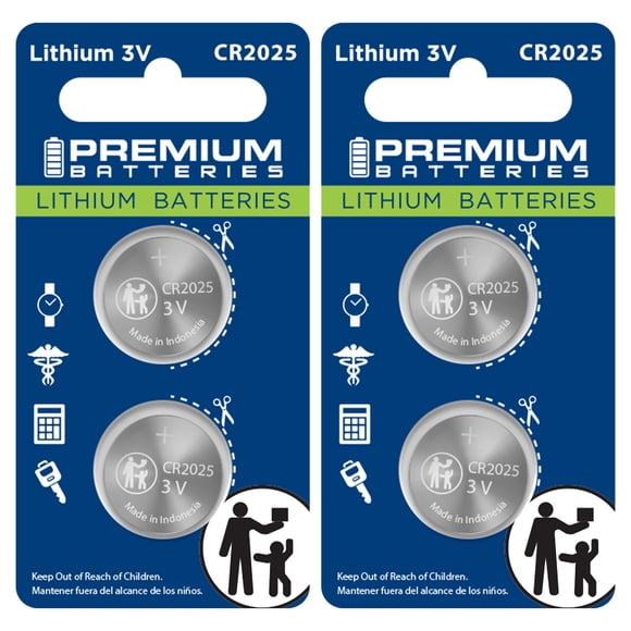 Baterías Premium CR2025 de Litio 3V Paquete de 4
