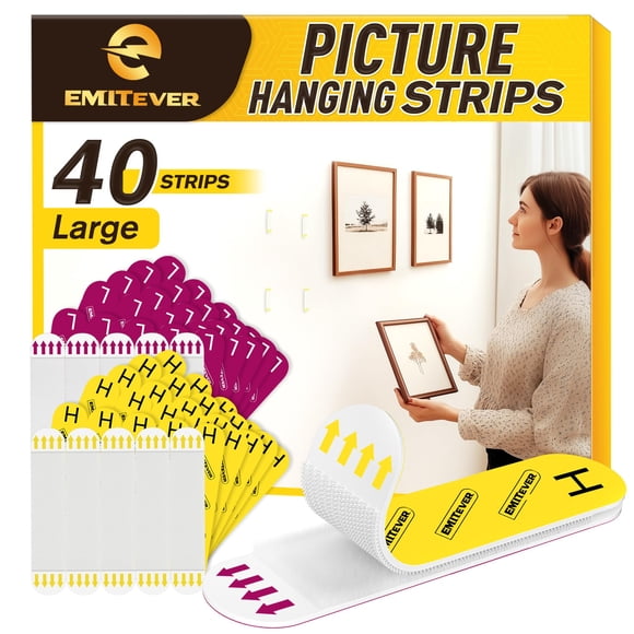 Tiras para colgar cuadros EMITEVER Heavy Duty, 20 pares (40)