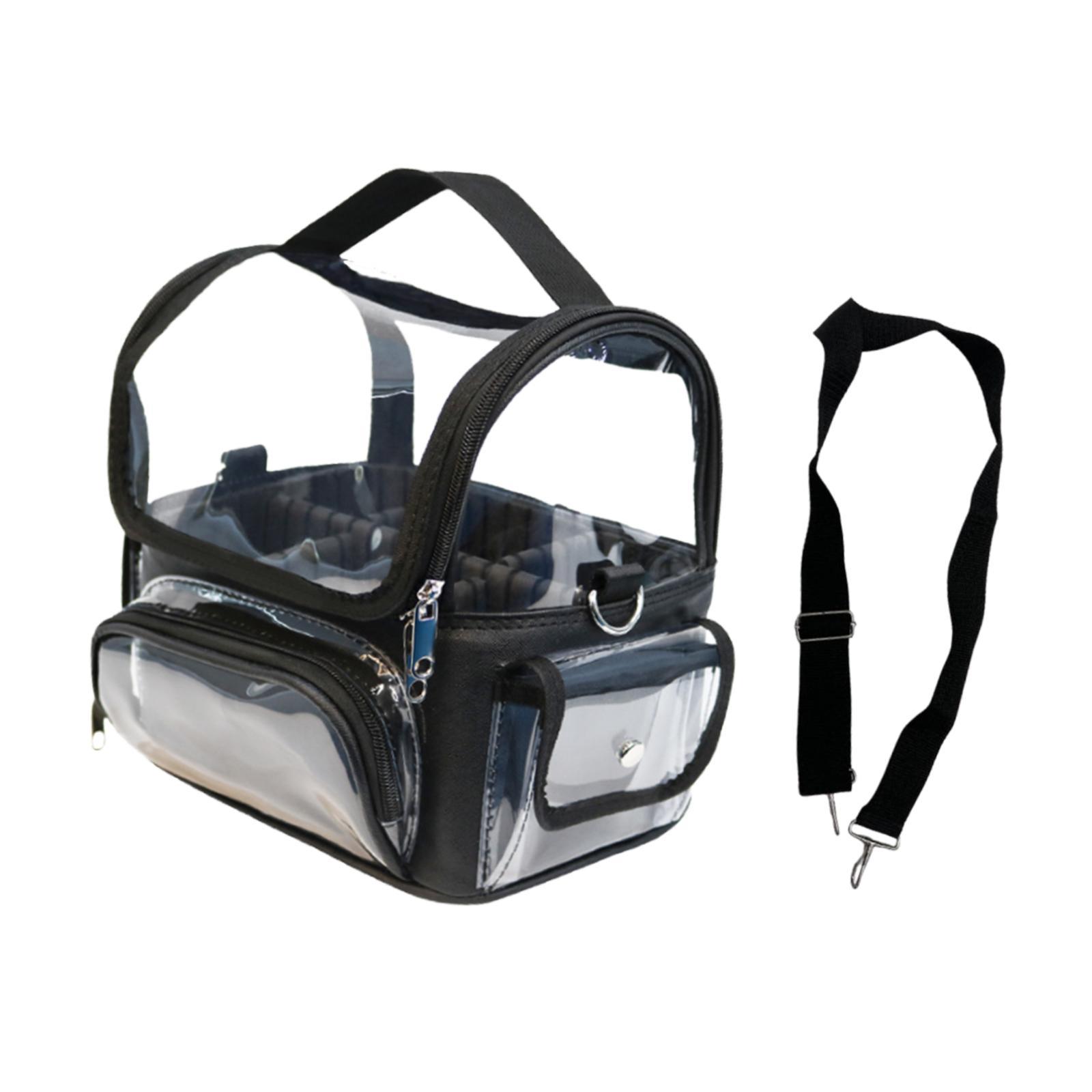 Magideal - Bolsa Organizadora De Maquillaje, Profesional, Portátil, Transparente, Estuche De Maquillaje, Bolsa De Viaje Para Cosméticos Para Maquilladoras Y Chic Negro