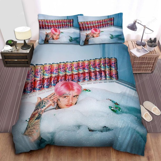 Lil Peep In The Bubble Bath Quilt Duvet Cover Set Bedspread Children3-Piece Bedding Set