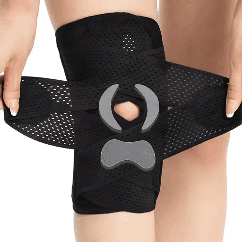 Genérico - Rodillera Ortopédica Deportiva Soporte De Menisco Rotuliano Negro Talla L