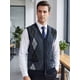 thumbnail image 4 of INSPIRE CHIC Chaleco de Cárdigan de Punto con Botones y Cuello en V Sin Mangas Clásico para Hombre L Azul Marino Gris, 4 of 6