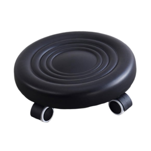 Taburete Con Ruedas De Baja Altura, Asiento Bajo Con Ruedas Para Casa, Oficina, Dormitorio, Color Negro