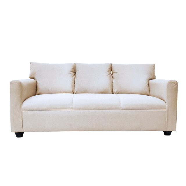 Induhome - Sofa Imperio 3 Cuerpos Chenille Crema