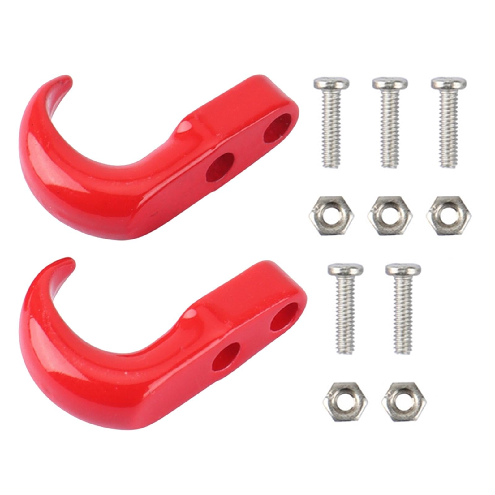 Bothyi - 2x 1/24 Grillete De Remolque Gancho De Rescate Repuesto Para Camiones Axial Scx24 Accesorios Rojo