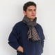 thumbnail image 2 of Bufanda VEXTROFORT de invierno para hombre, tacto de cachemir, gris y marrón, a cuadros, 2 of 8