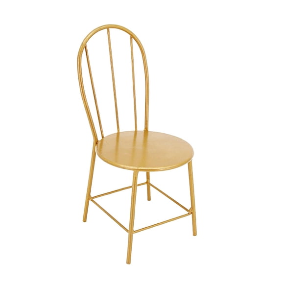 Simulación 1/6 Escala Casa De Muñecas Mini Modelo Metal Comedor Silla Aureate