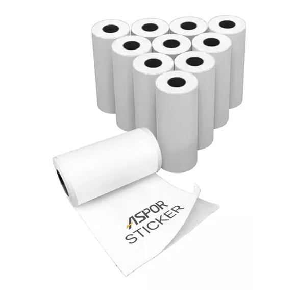 10 Rollos Papel Adhesivo Continuo Impresora Térmica 57x30mm