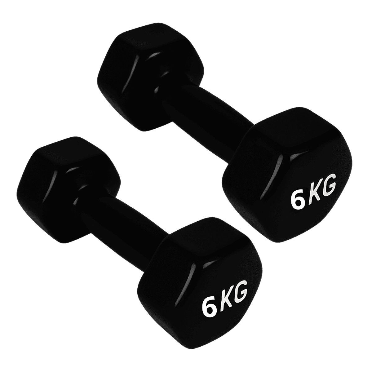 Linea Sport - Par De Mancuernas 6 Kg C/u Total 12 Kg Hexagonales De Neopreno