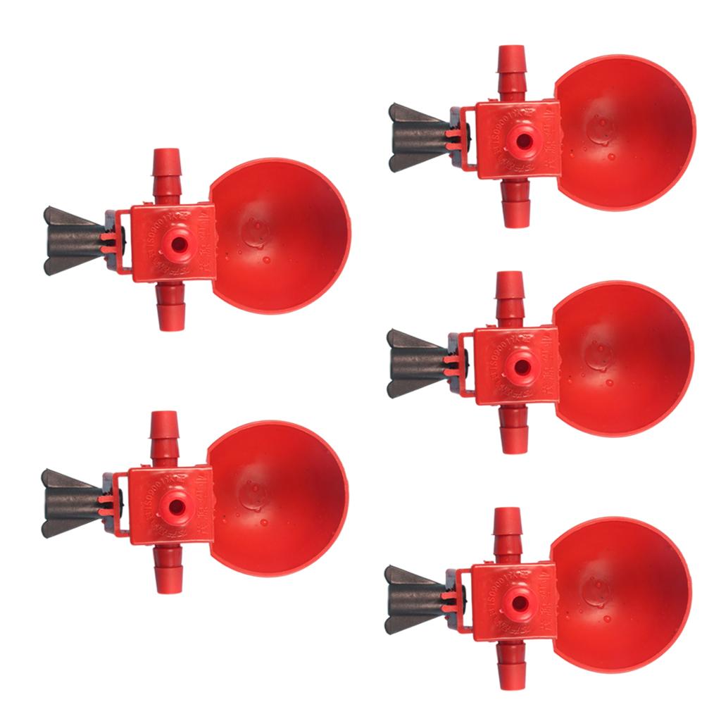 Magideal - 5 Bebederos Automáticos Para Aves De Corral Para Regadera De Pollo, Patios Traseros De Plástico Para Aves De Corral, Vasos Para Beber Agua Para Pollo,