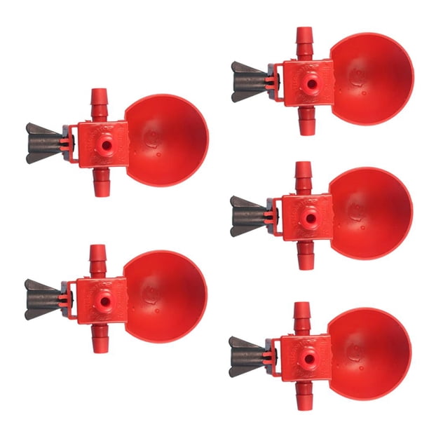 5 bebederos automáticos para aves de corral para regadera de pollo, patios traseros de plástico para aves de corral, vasos para beber agua para pollo,