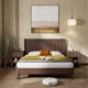 thumbnail image 2 of Wood Headboard Queen Size, 64.4" Wide Wooden Queen Headboard Only, Modern Farmhouse Headboards, Wall Mounted Fluted Panel, Wingback Boho Headboards, Walnut, 2 of 3