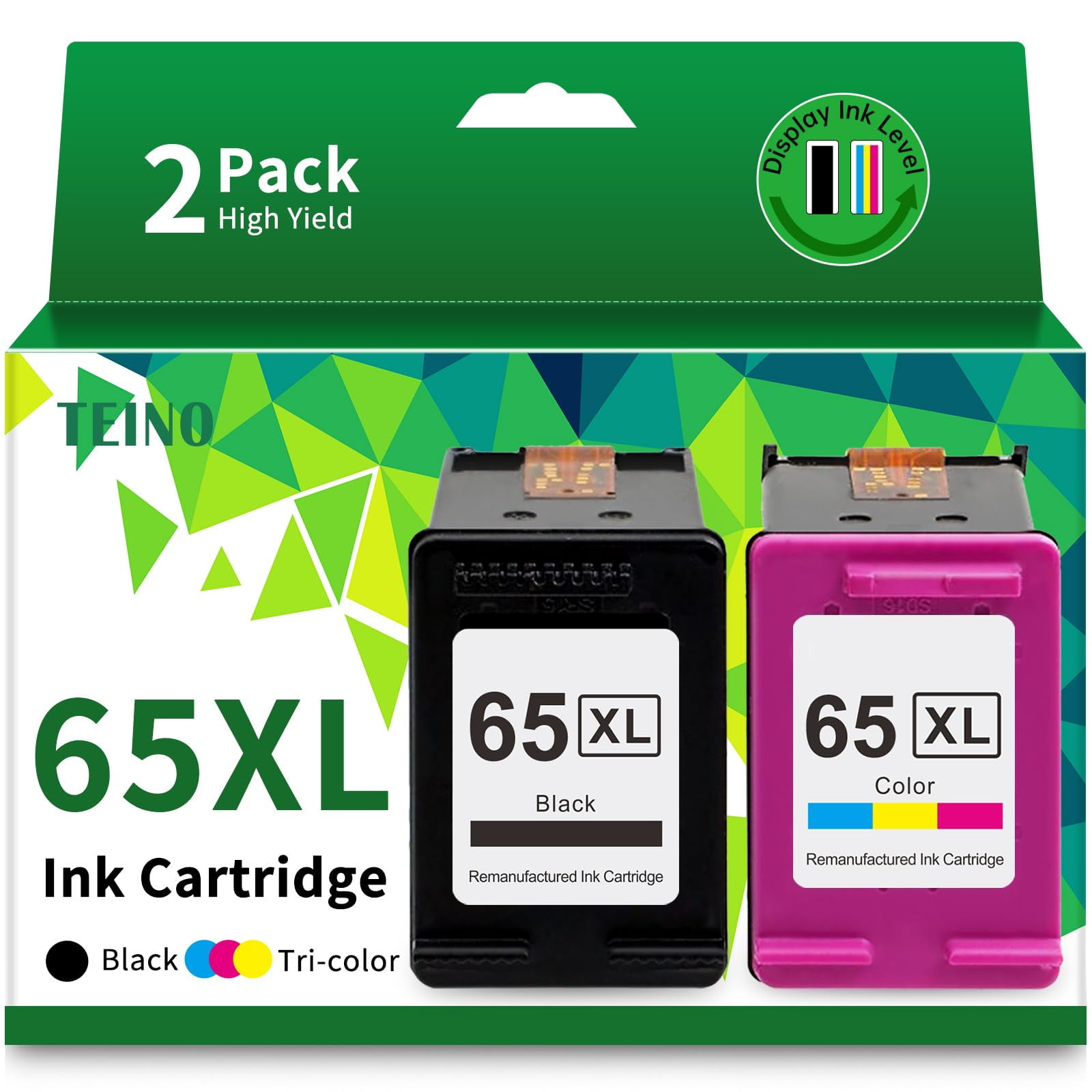 Cartucho De Tinta Teino Remanufacturado Hp 65 65xl 65 Xl Negro Tricolor