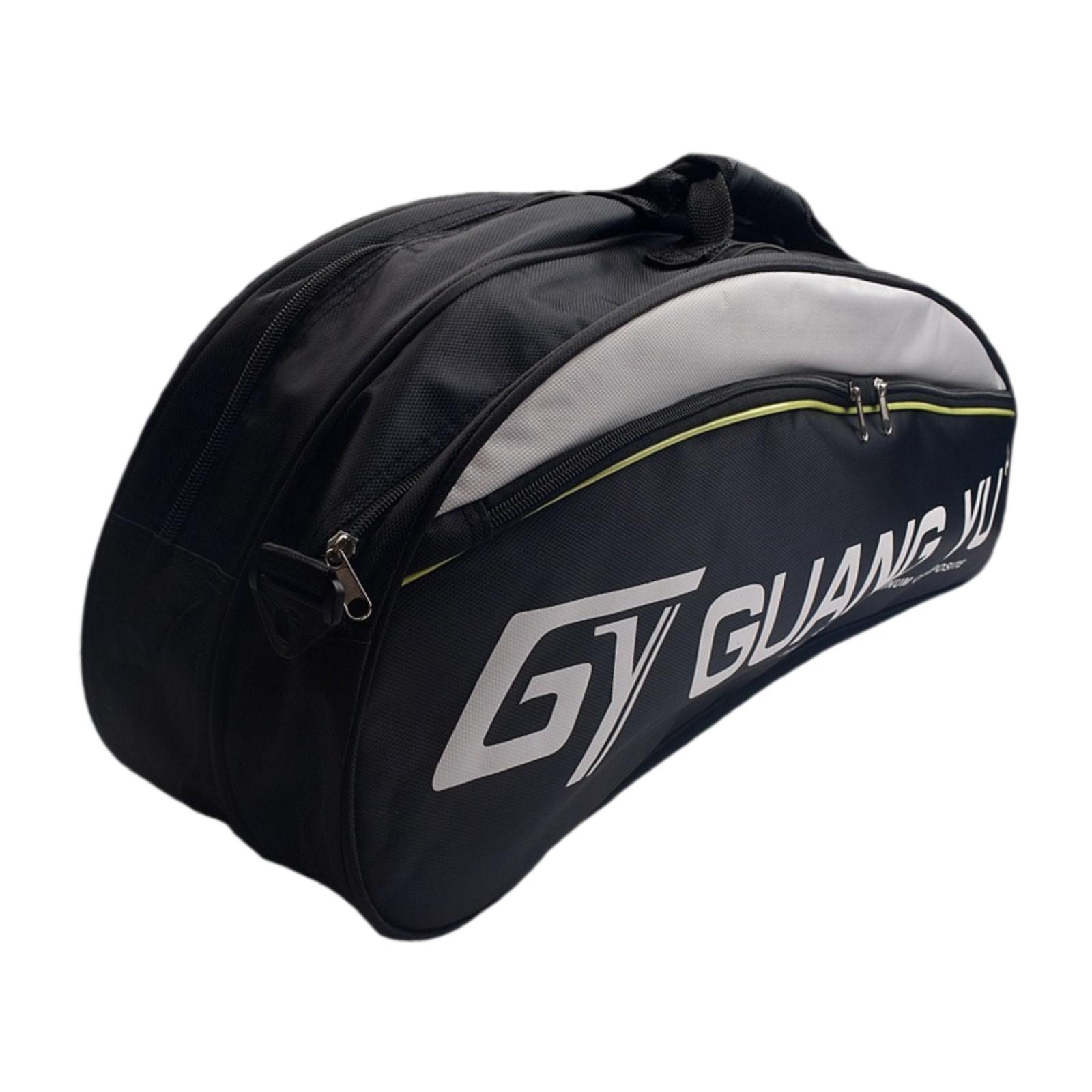 Magideal - Bolsa Para Raqueta De Bádminton Con Compartimentos Múltiples Para Tenis Squash Y Raquetbol Material Nylon Resistente Portátil Adecuada Para Entrenamie Negro