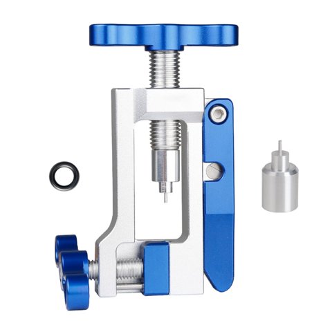 Magideal - Herramienta De Inserción De Ajuste De Manguera Hidráulica Con Cortador De Manguera De Freno Hidráulico 2 En 1, Herramienta De Instalación De Inserción Metal Azul Blanco