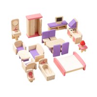 Bothyi - Colecciones De Muebles De Casa De Muñecas De Madera De 19 Piezas Para Niños Y Niñas De 3 Años En Adelante