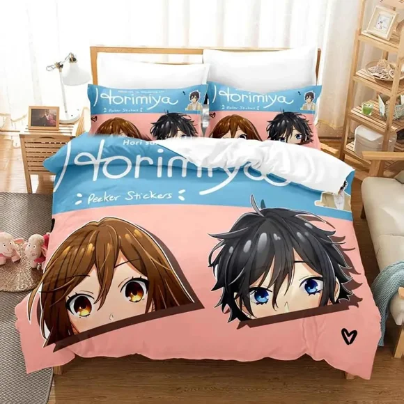 Fashion Anime Hori san to Miyamura kun Bedding Set Duvetcover Bed Set Quilt Cover Pillowcase Comforter Size Bed Sheets