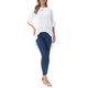 thumbnail image 2 of INSPIRE CHIC Blusa Asimétrica de Mujer con Mangas de Campana 3/4, Cuello Redondo, Espalda con Abertura, Dobladillo con Volantes, Casual, Talla S, Blanca, 2 of 6