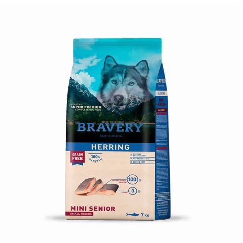Bravery Senior Raza Pequeña Arenque 7 Kg