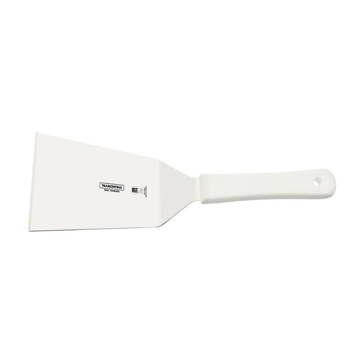 Espátula Para Frituras Tramontina Profesional Con Lámina En Acero Inoxidable Y Mango De Polipropileno Blanco 6x3,1/2