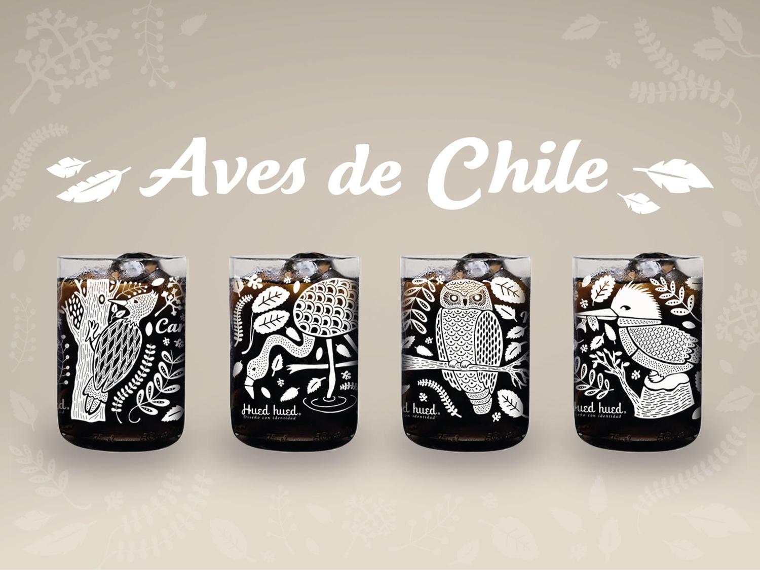 Green Glass - Aves De Chile Juego De 4 Vasos Blanco