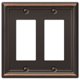 thumbnail image 1 of Placa de pared Amerelle Chelsea 2 Rocker Steel Bronce envejecido, paquete de 1 unidad, 1 of 4