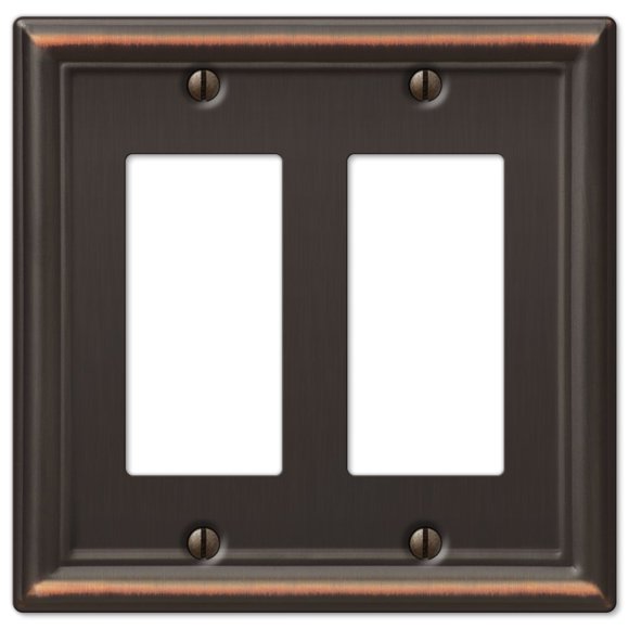 Placa de pared Amerelle Chelsea 2 Rocker Steel Bronce envejecido, paquete de 1 unidad