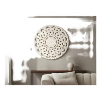 Genérico - Cuadro Mandala Madera 40X40 Cm Blanco Beige
