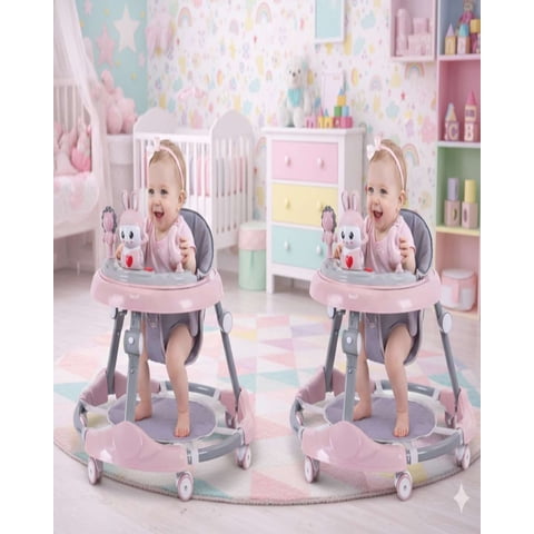 Myl Todo Hogar - Pack 2 Andador Infantil Ergonomico Con Diseño De Conejito Y Manija De Empuje Rosado