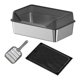 thumbnail image 2 of Bandeja De Arena Para Gatos De Acero Inoxidable Con Parte Superior Abierta Para La Oficina, El Hogar Y El Camping, Color Negro Alto, 2 of 5