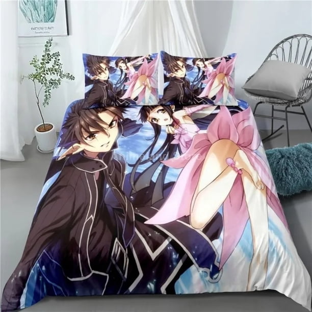 Fashion GiftSword Art Online Bedding Set Bed Linen Quilt Duvet Cover Sets Home Decor Size Bed Sheets