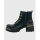 thumbnail image 3 of Botin caña alta, punta redonda y con cordones Negro, 3 of 5