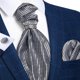 thumbnail image 3 of Corbatas Seda Ascot Pañuelo + Anillo Plateado Paño Colleras gris oscuro Talla Única, 3 of 6