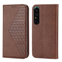 Funda Flip Foxdock Para Sony Xperia 5 Iv , Estilo Billetera Con Diseño Rombo, Correa De Mano Y Soporte, Uso Diario