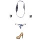 thumbnail image 3 of Conjunto De Bragas Y Sujetador De Bikini Plateado, 1/6, Para Figura Femenina De Busto Grande De 12'', 3 of 3